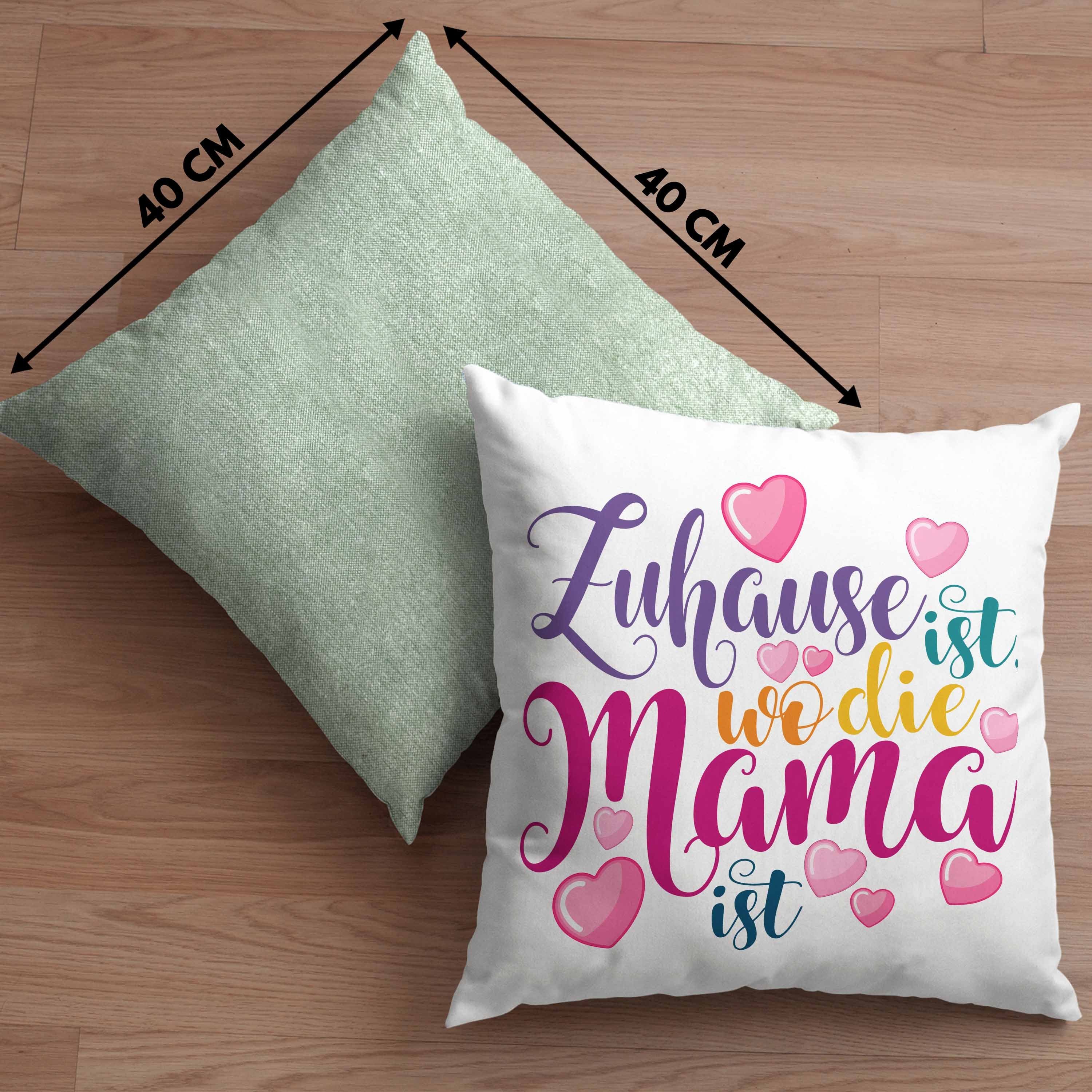 Spruch Trendation Beste Geschenk Wo Mama Kissen - Geschenkidee Zuhause Die 40x40 Füllung Trendation Dekokissen Mama Grün Ist mit Dekokissen Ist Mama Muttertag