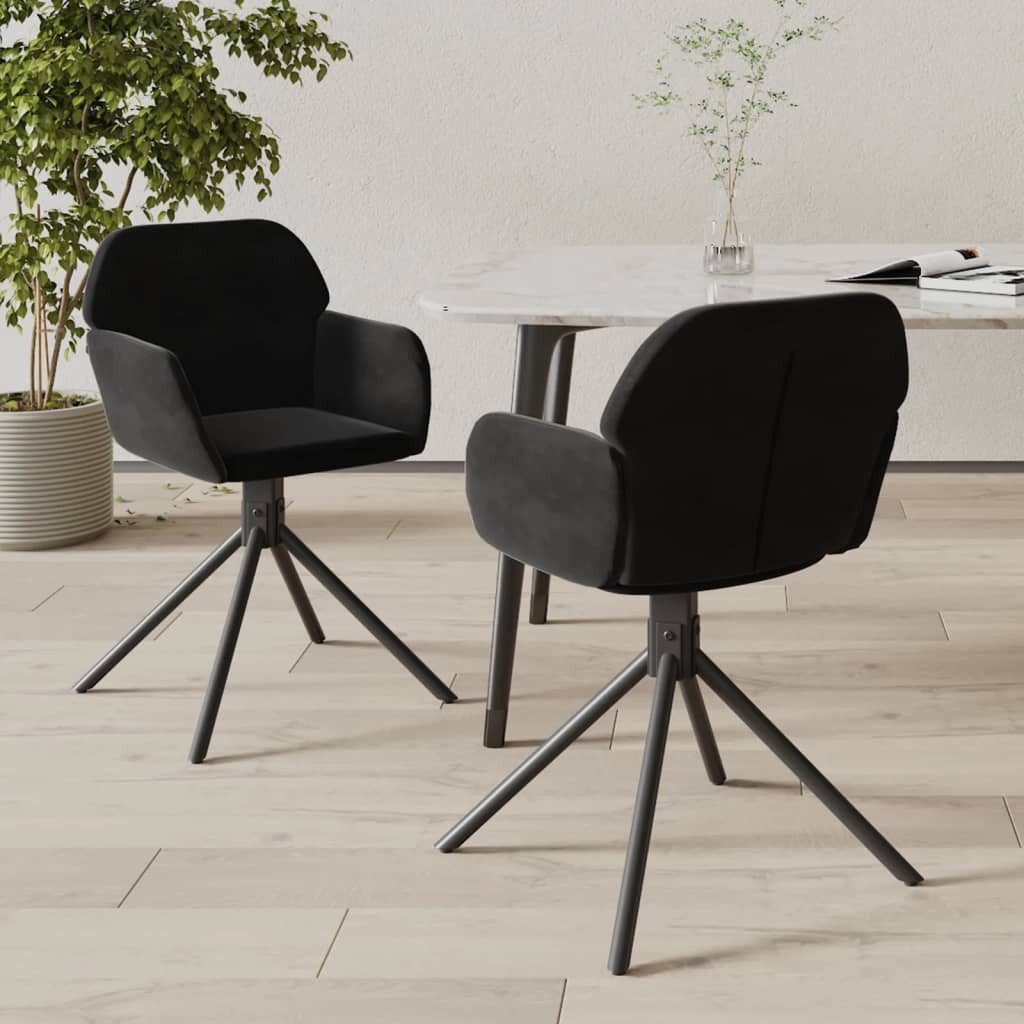 Esszimmerstuhl Drehbarer Schwarz 54 x 58,5 x 79,5 cm Samt