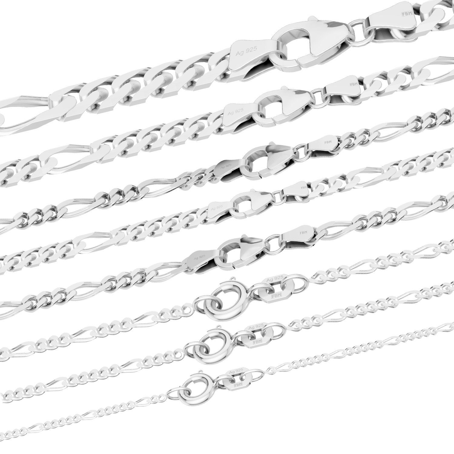 HOPLO Silberkette Silberkette Figarokette Länge 38cm günstig online kaufen