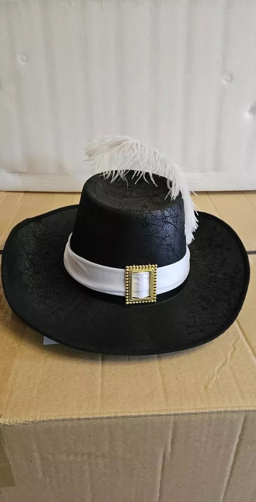 Orlob Ritter-Kostüm Musketier Mittelalter Hut Schwarz mit Band Karneval Party Gr. 58