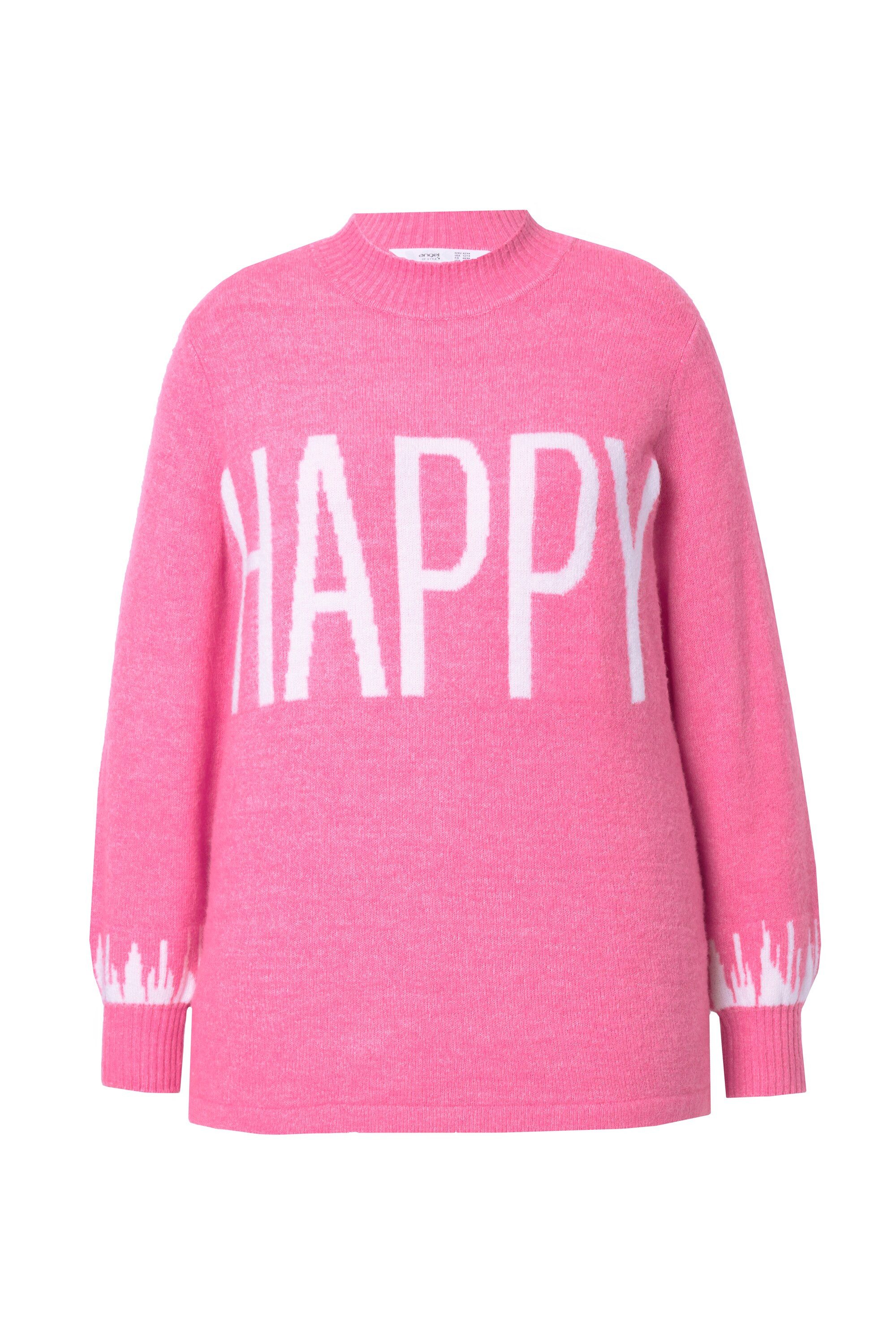 Angel of Style Rollkragenpullover Pullover HAPPY-Statement Ballon-Langarm günstig online kaufen
