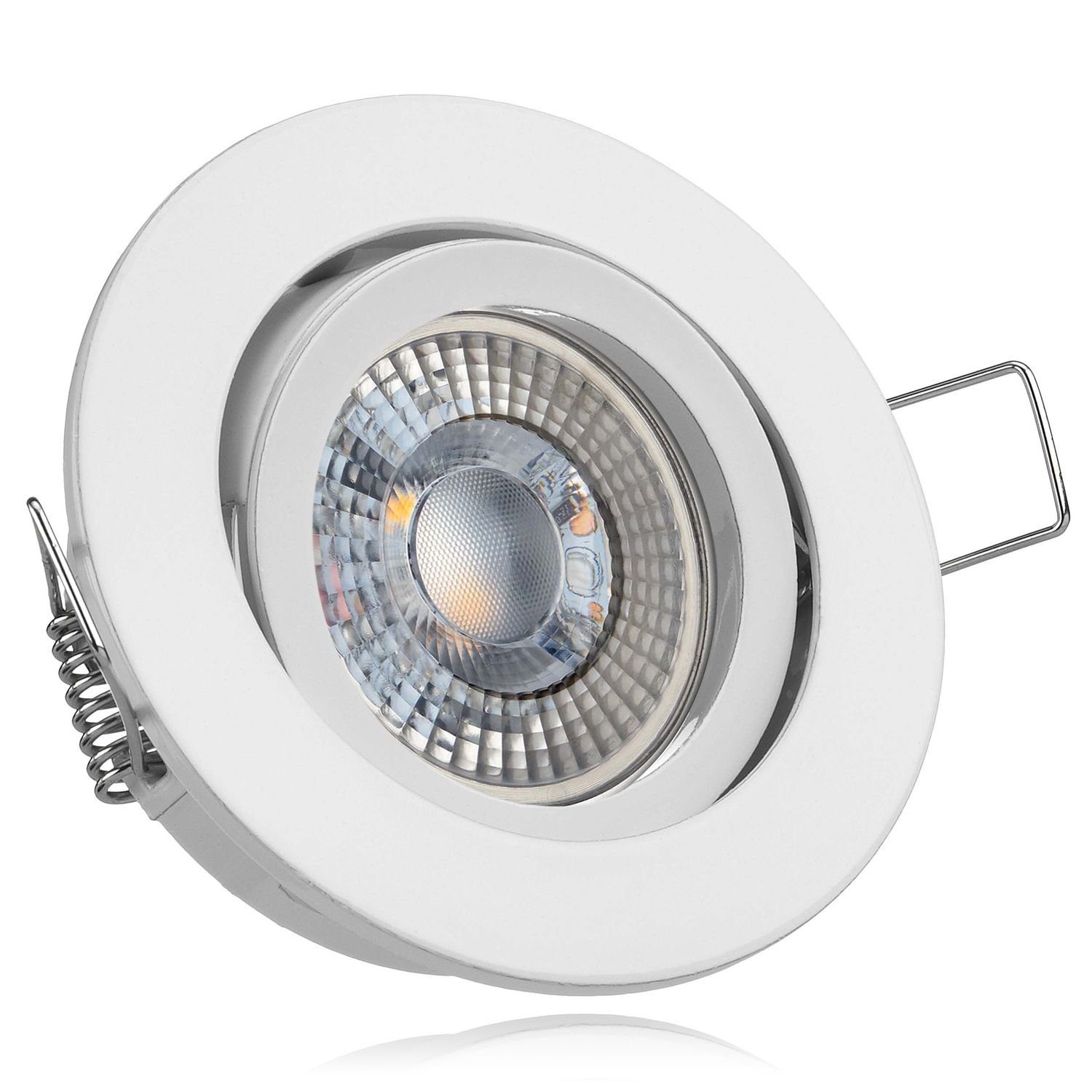 LEDANDO LED RGB flach von LED mit LEDANDO Set LED Einbaustrahler in 3W extra Einbaustrahler weiß