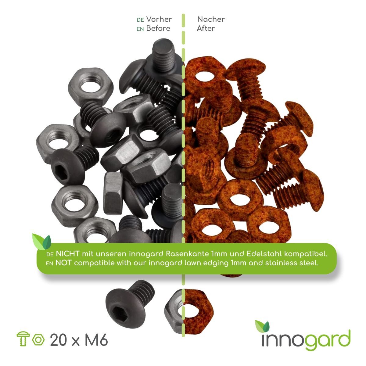 innogard Schrauben-Set innogard Schrauben-Set Edelrost M6 für Rasenkanten