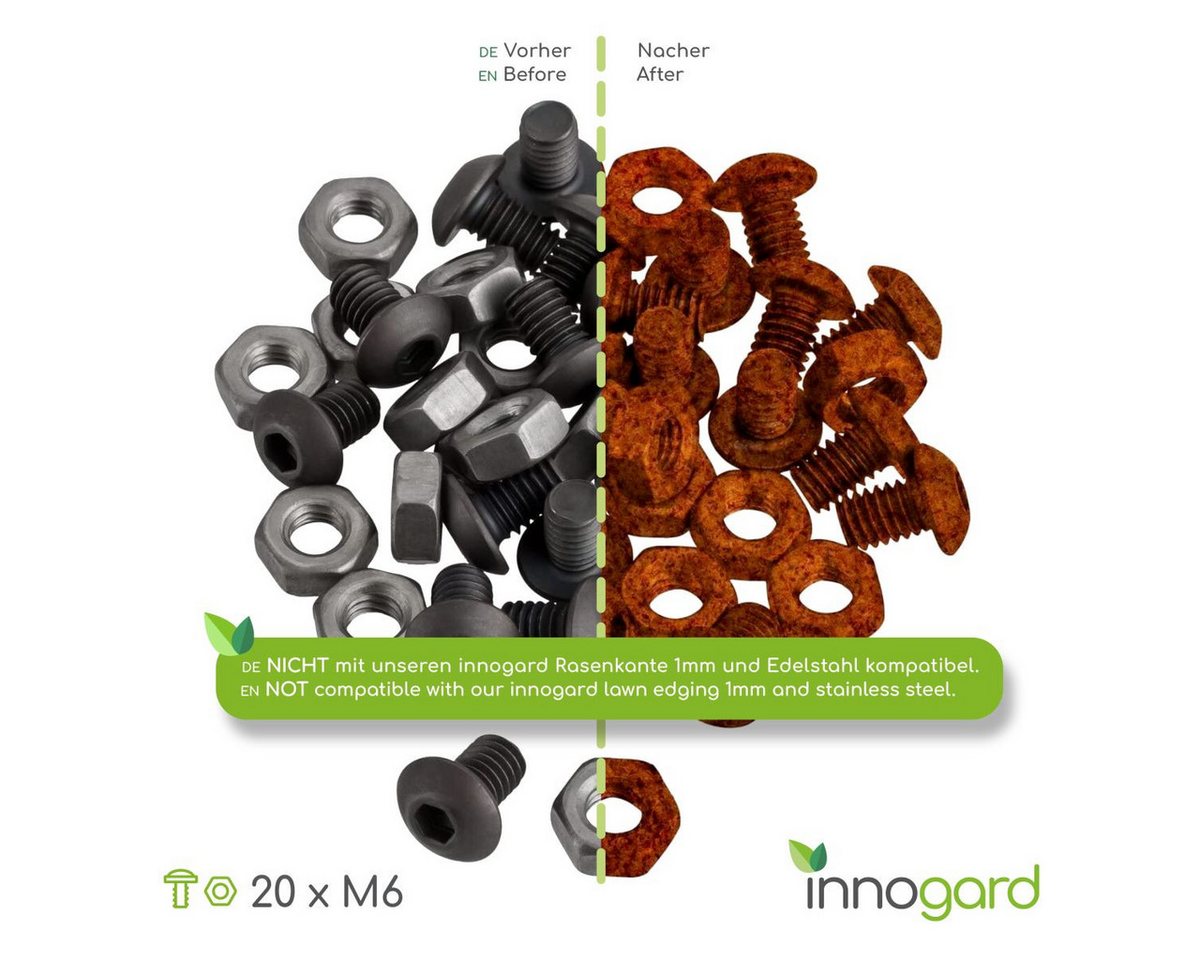 Thumbnail - innogard Schrauben-Set innogard Schrauben-Set Edelrost M6 für Rasenkanten