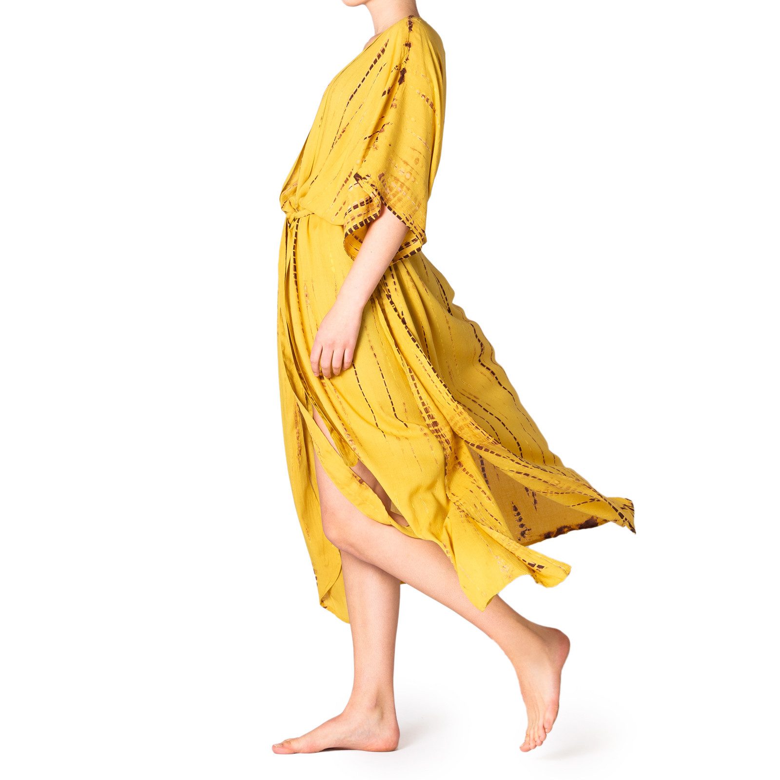 PANASIAM Tunikakleid Damen Kimono Maxi Strandkleid aus natürlicher Viskose günstig online kaufen