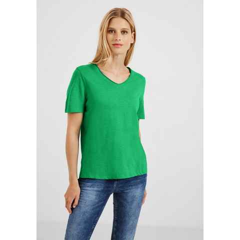 Cecil T-Shirt Cecil Unifarbendes Basic T-Shirt in Fresh Green (1-tlg) Nicht Vorhanden