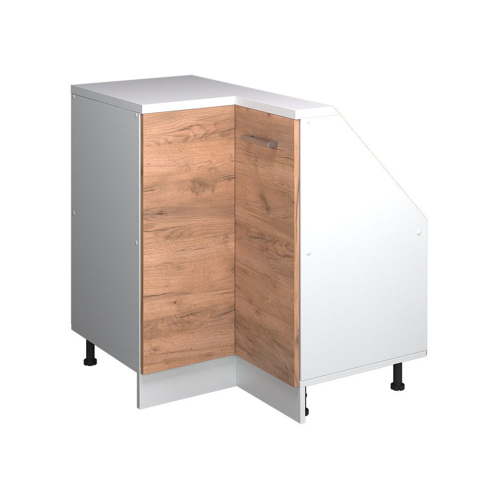 Vicco Kommode Rion, Goldkraft Eiche/Weiß/Weiß, 75.6 x 81.6 cm mit 1 Tür (1 St)
