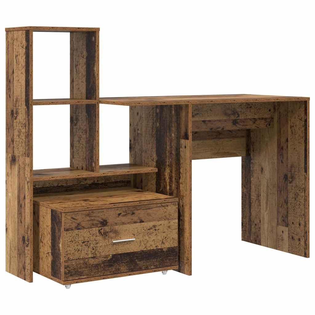 vidaXL Schreibtisch Schreibtisch Altholz 131,5 x 50 x 106,5 cm Holzwerkstoff (1-St)