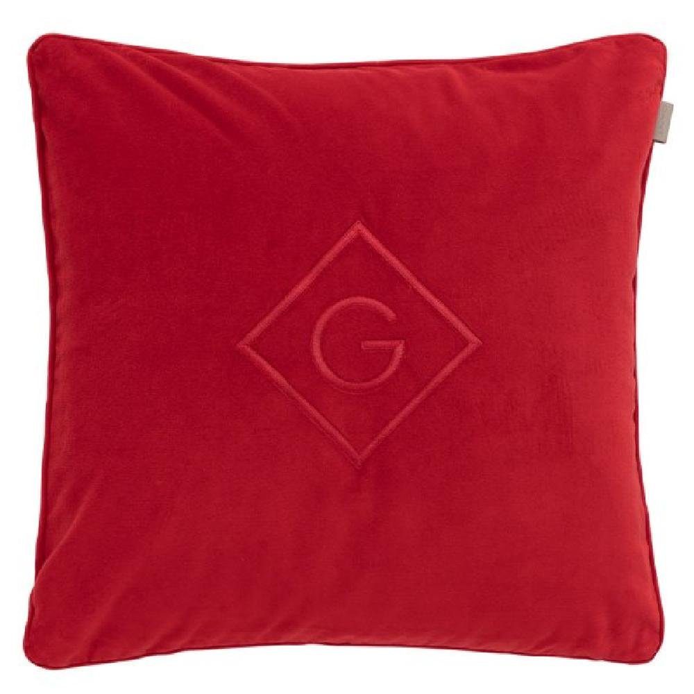 Kissenhülle Gant Home Подушки Velvet G Cushion Samtkissen Ruby Red (50x50cm), Gant