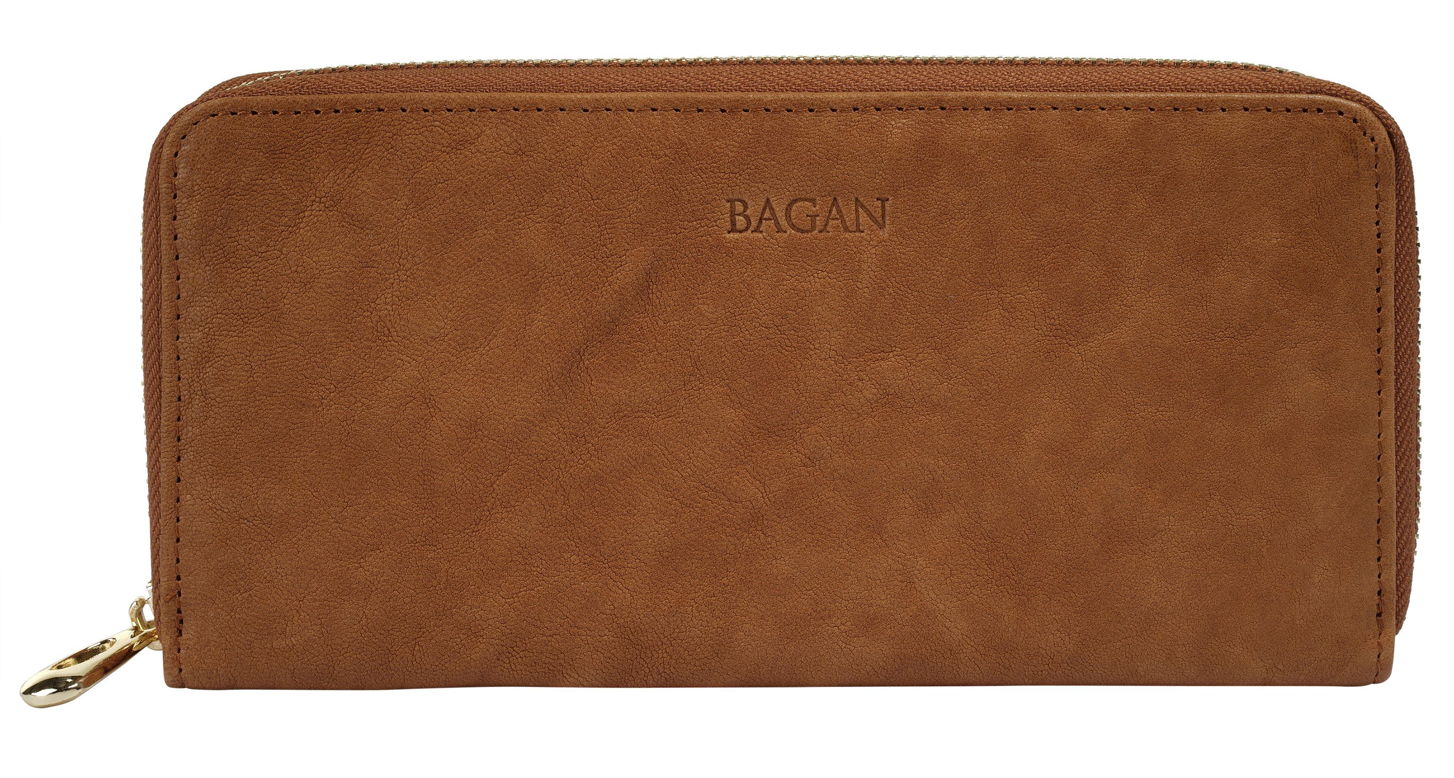 Bagan Geldbörse, echt Leder, Breite 19 cm x Höhe 10 cm x Tiefe 2 cm