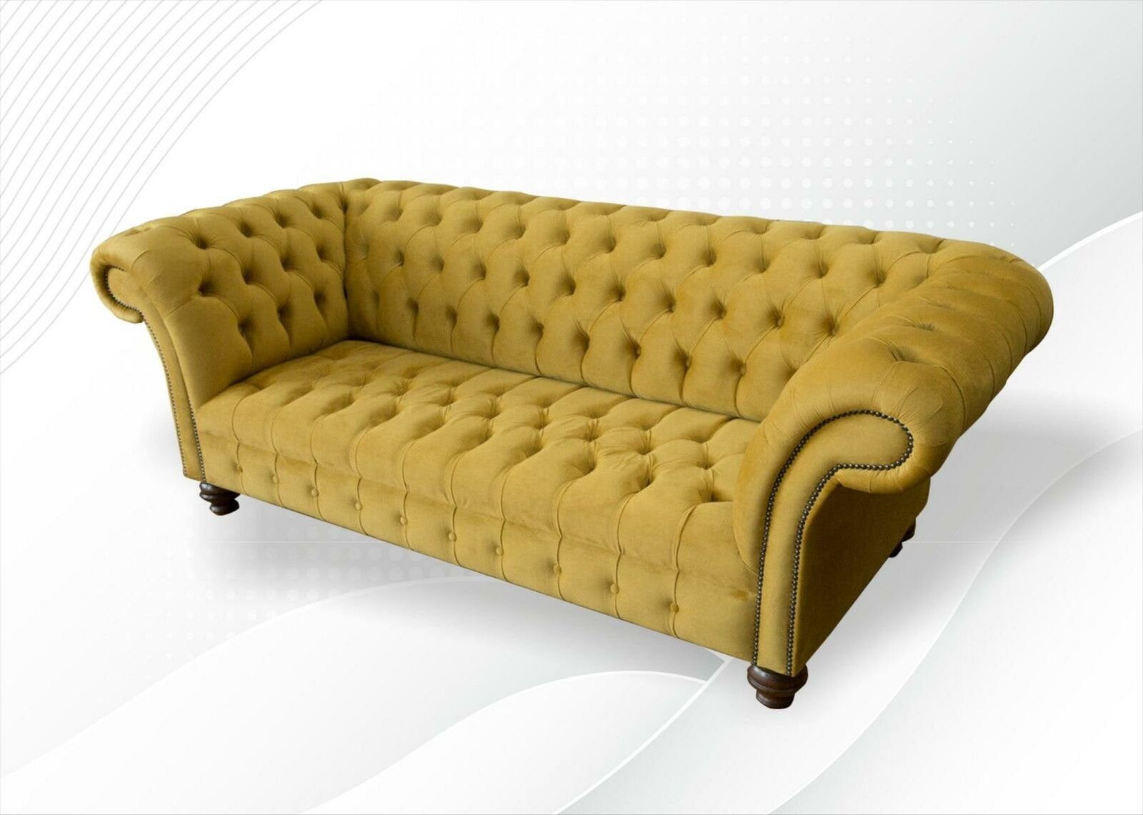 Gelber Design Couch in JVmoebel luxus Europe Chesterfield-Sofa Made 3-er Neu, Chesterfield Dreisitzer