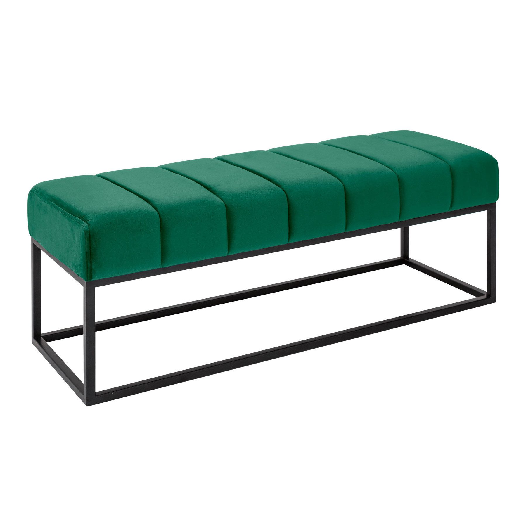riess-ambiente Polsterbank PETIT BEAUTÉ 108cm smaragdgrün / schwarz (Einzelartikel, 1-St), Flur · Samt · Metall · Schlafzimmer