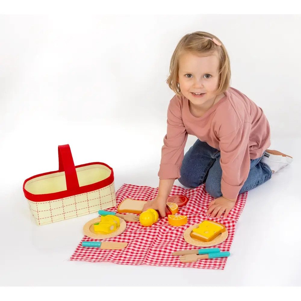 Vedes Kaufladen SpielMaus Küche Picknick Korb, 18 Teile