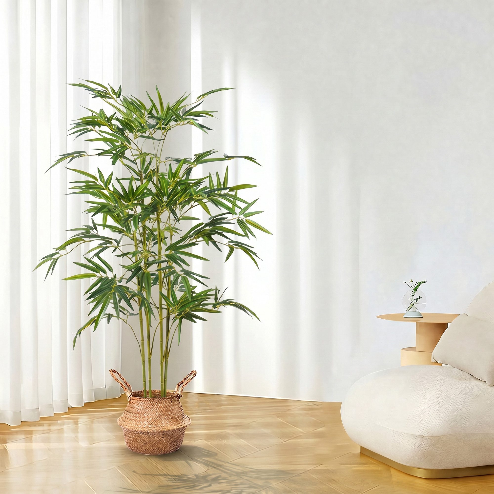 Kunstbaum Kunstpflanze groß Bambus Künstliche Pflanze, Höhe 120 cm/150 cm, SEHAUSEU, Höhe 120 cm, wie echt – Bild 4 von 5