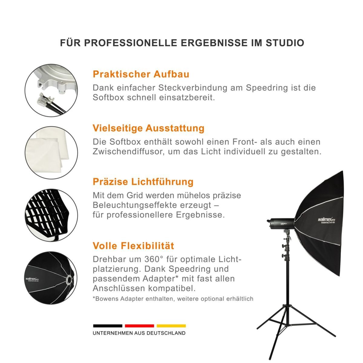 walimex pro Softbox Essential Octa 120 Blitzgerät