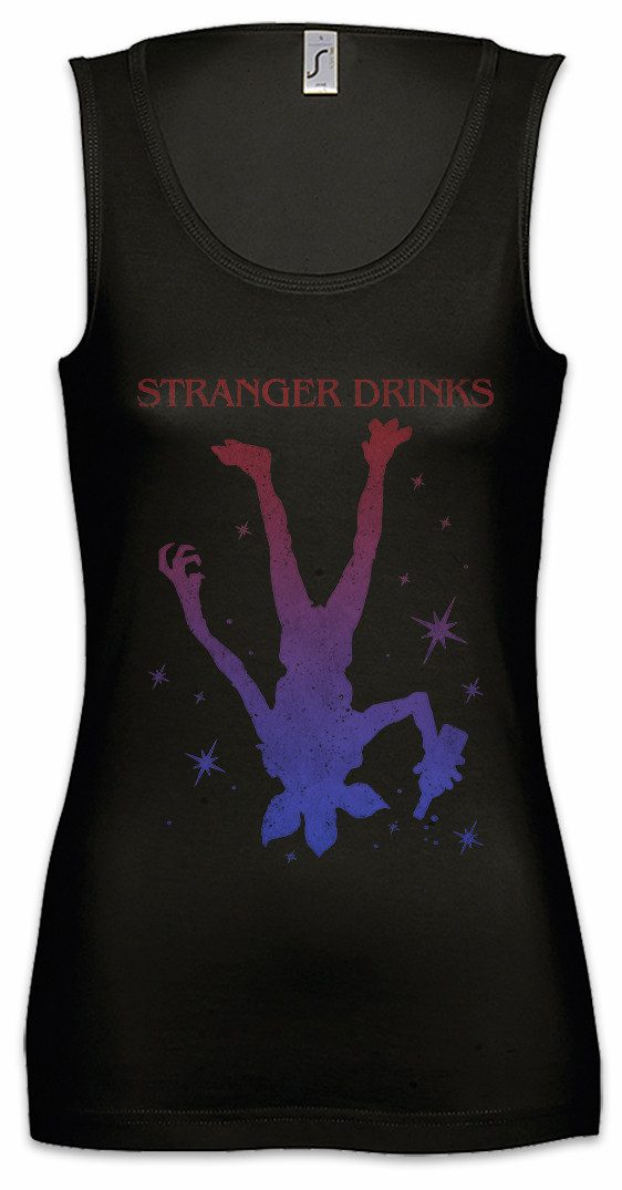 Tanktop Stranger Drinks Ärmelloses Damen T-Shirt Besoffen Karneval Fasching