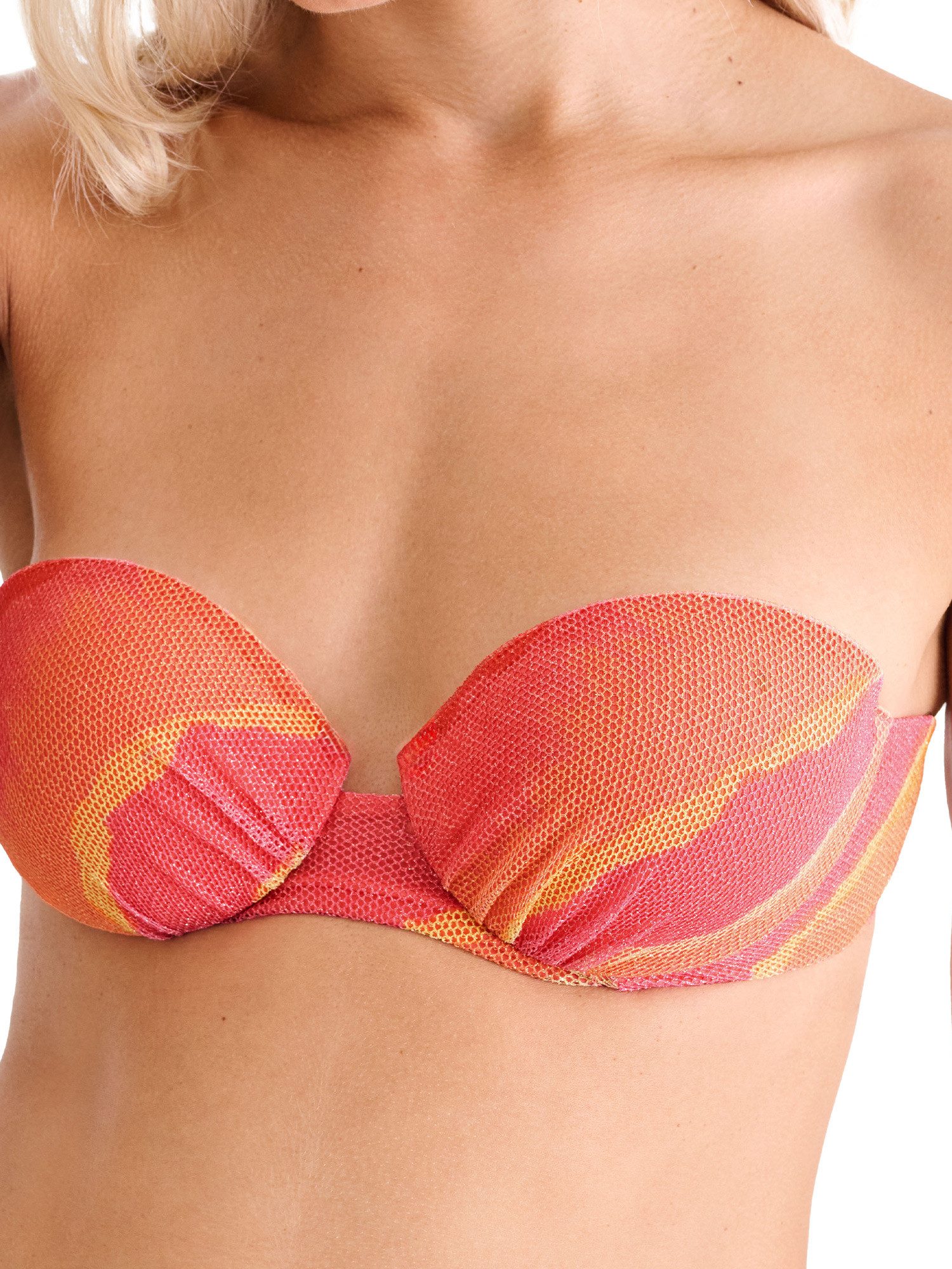 Lisca Balconette-Bikini-Top Balconnet Bikini-Oberteil Atlantida (Stück, 1-St), vorgeformte Schalen-Cups, Shimmer-Effekt & Netz Stoff