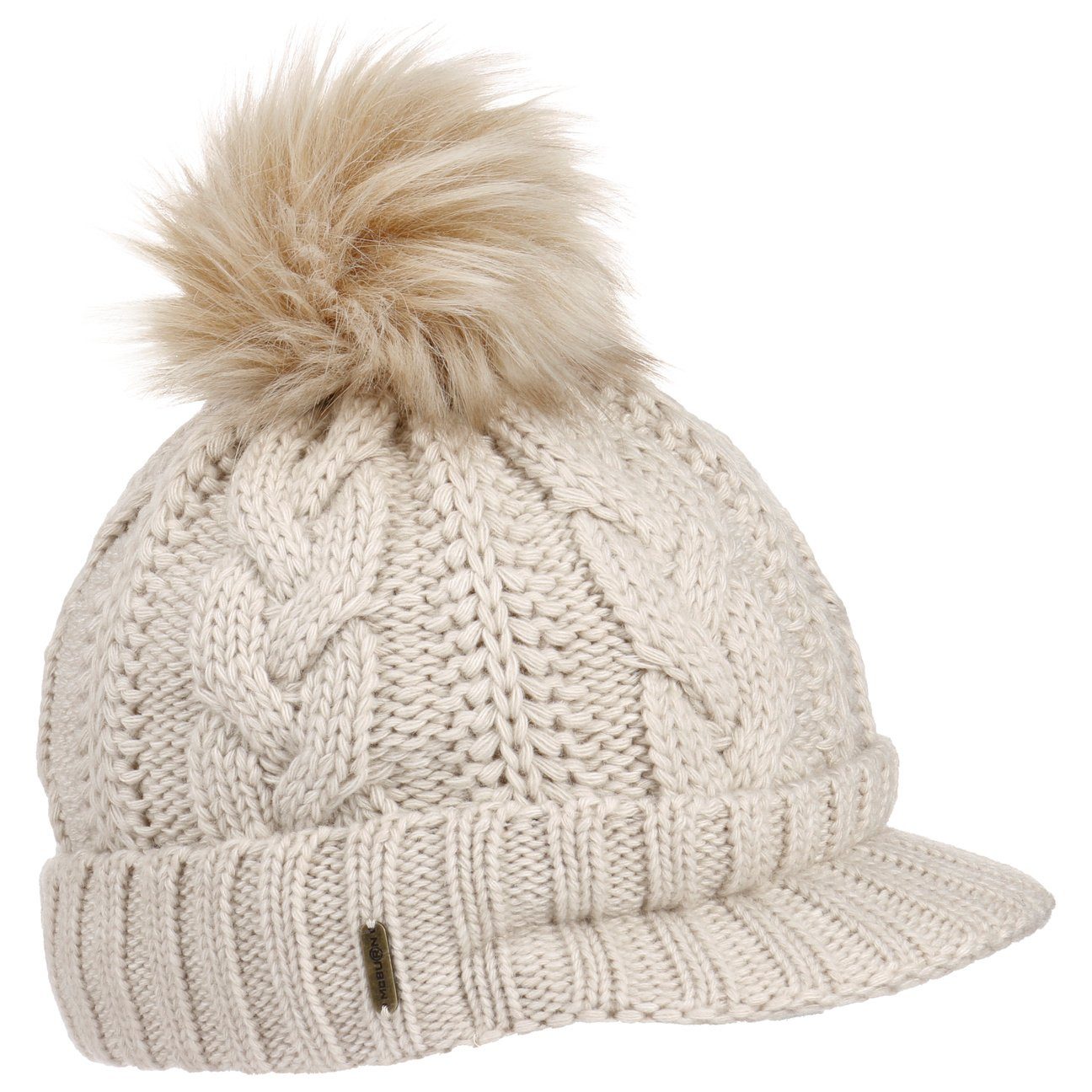 McBurn Bommelmütze (1-St) Beanie mit Schirm, Made in Italy