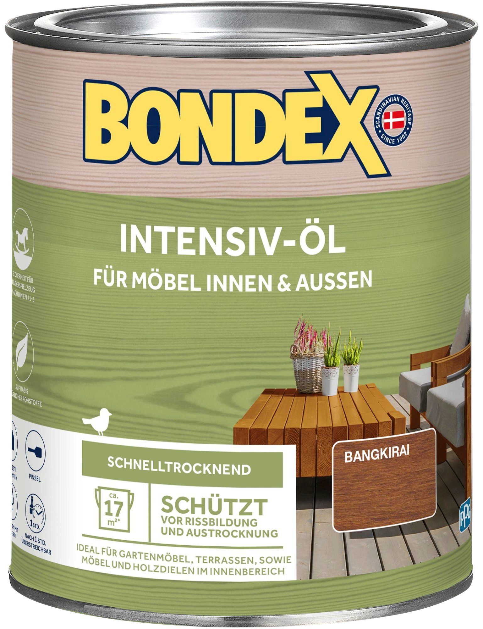 Bondex Holzöl INTENSIV-ÖL, Teak, Bangkirai Inhalt Liter 0,75