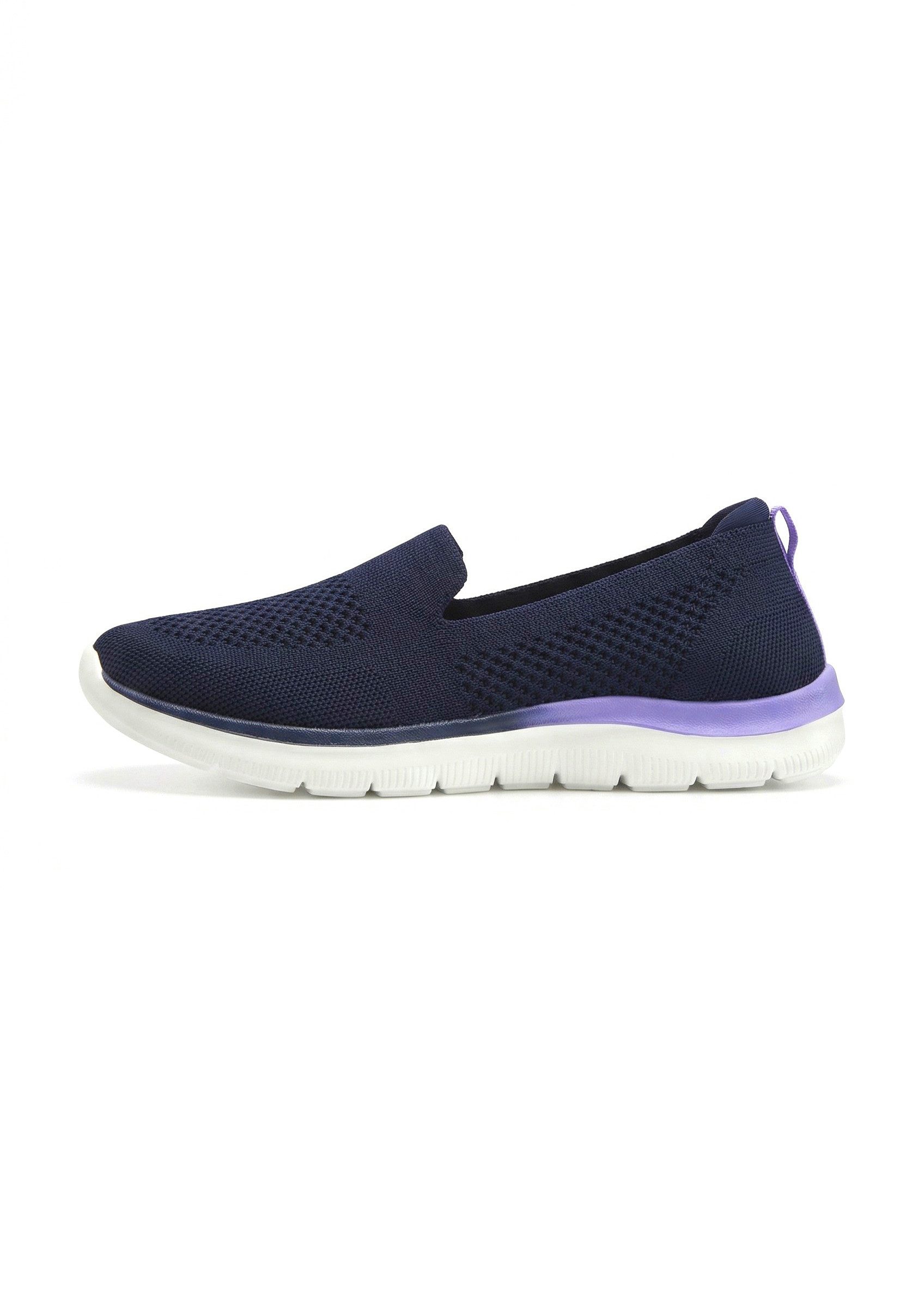 LASCANA Halbschuh, Sneaker, Slip-On-Sneaker, Slipper aus bequemen Textil-Material zum Reinschlüpfen VEGAN