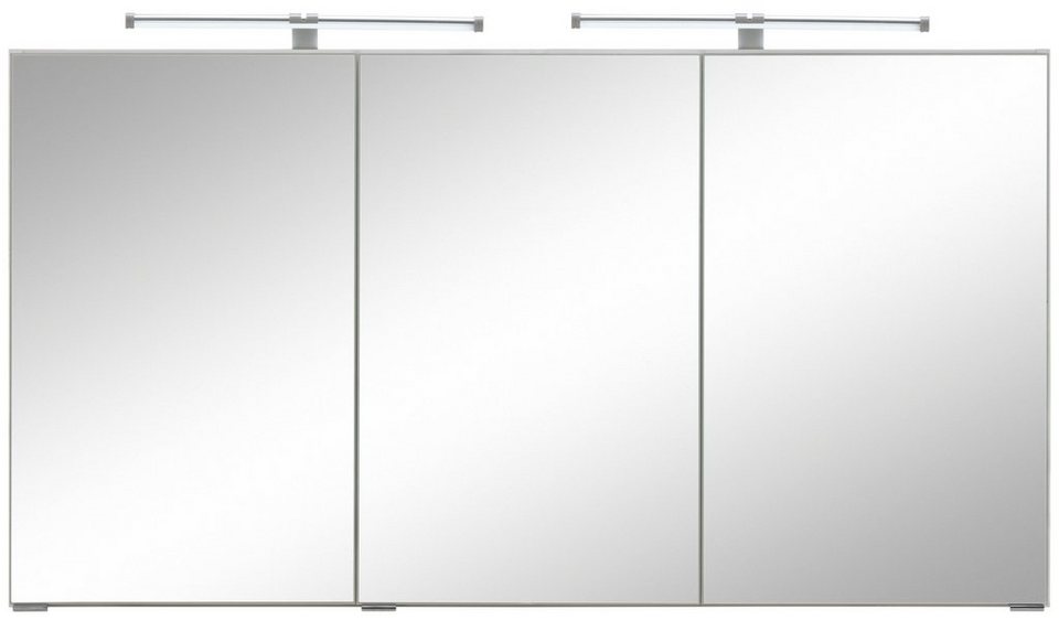 Badezimmerschrank, mit MÖBEL Badmöbel Spiegeltüren, inklusive Spiegelschrank 120 LED-Beleuchtung cm, HELD \