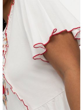 sheego by Joe Browns Blusenshirt Große Größen mit Blumenstickerei und Flügelärmel