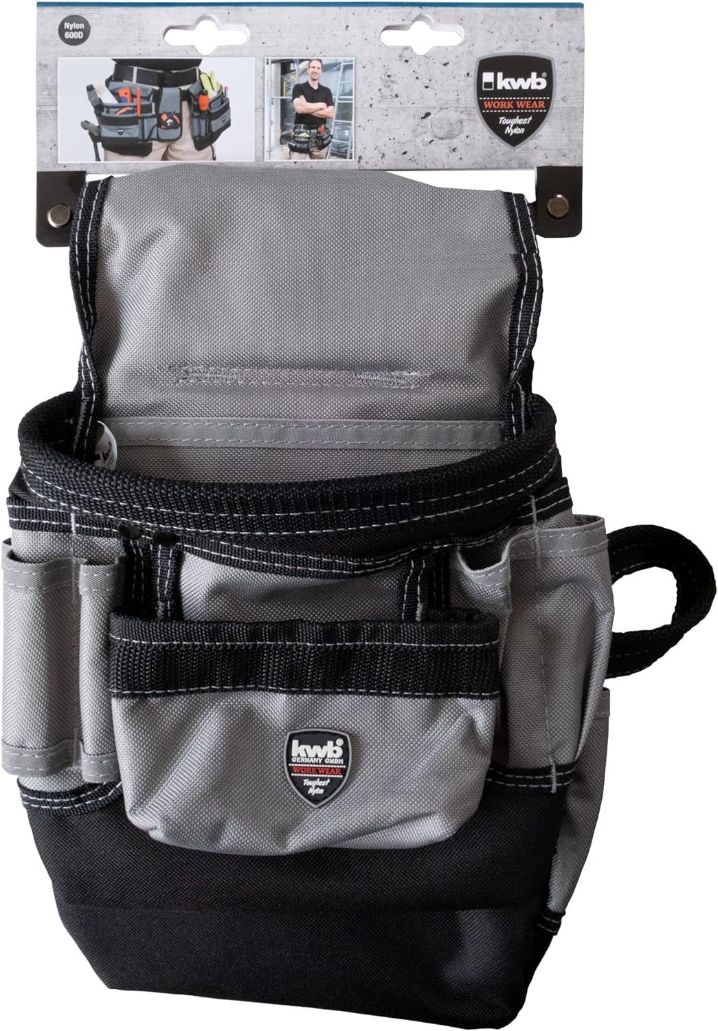 kwb Werkzeugtasche Gürtelt. 2tlg., m. Nyl.Gürt. (2-teilig Werkzeug-Tasche mit Nylon-Gürtel), Werkzeug-Tasche (2-teilig, mit Nylon-Gürtel), 19 x 8.5 x 21 cm