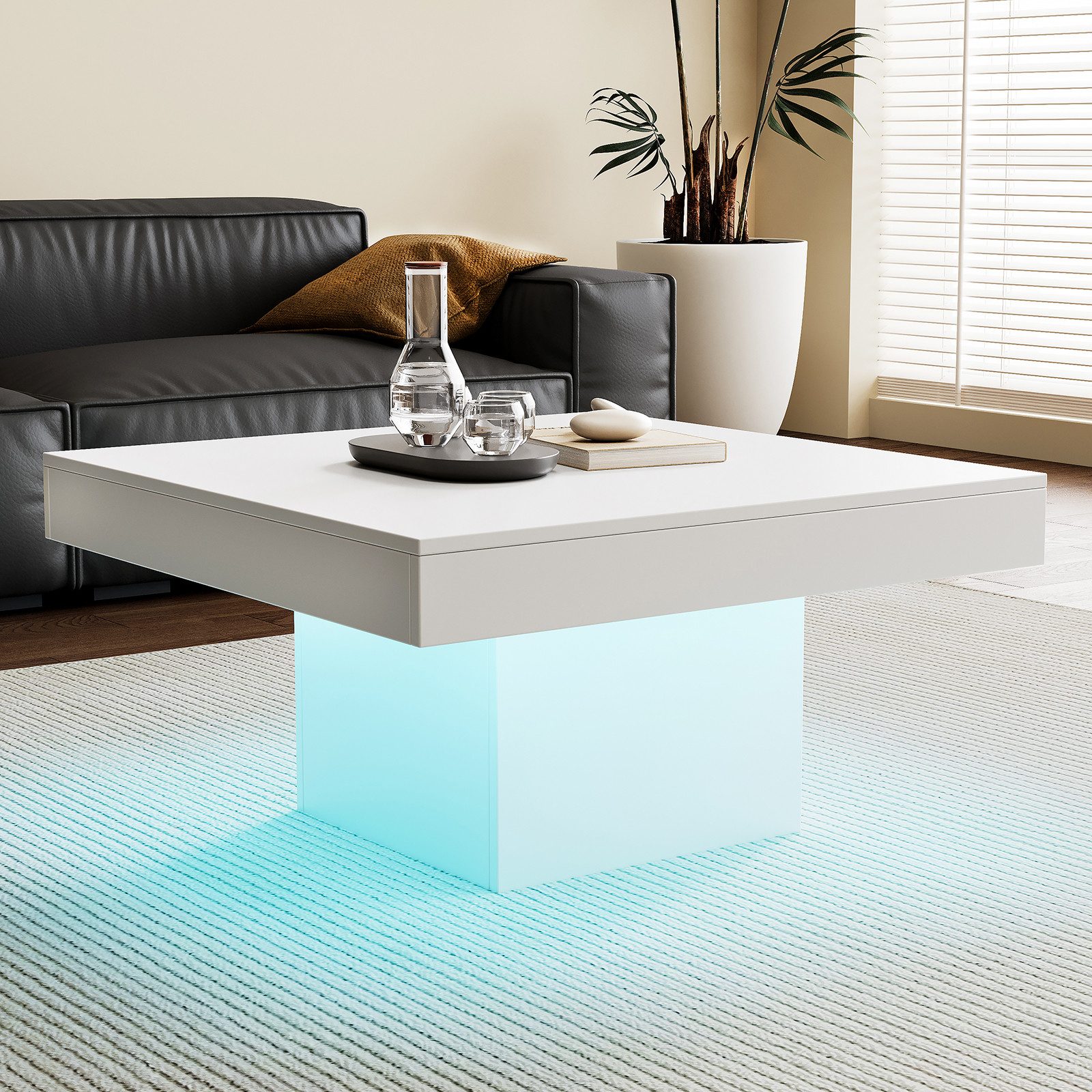 radelldar Couchtisch Wohnzimmertisch mit led beleuchtung günstig online kaufen