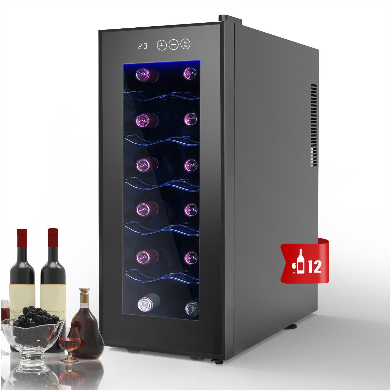 Weinkühlschrank Weinkühlschrank JC-33AW, für 12 Standardflaschen á 0,75l