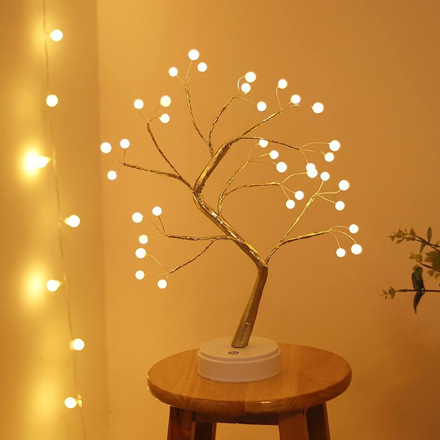 Jormftte LED Bonsai Tischplatte Desktop Innendeko Dekolicht Baum Licht,Lichterketten,für