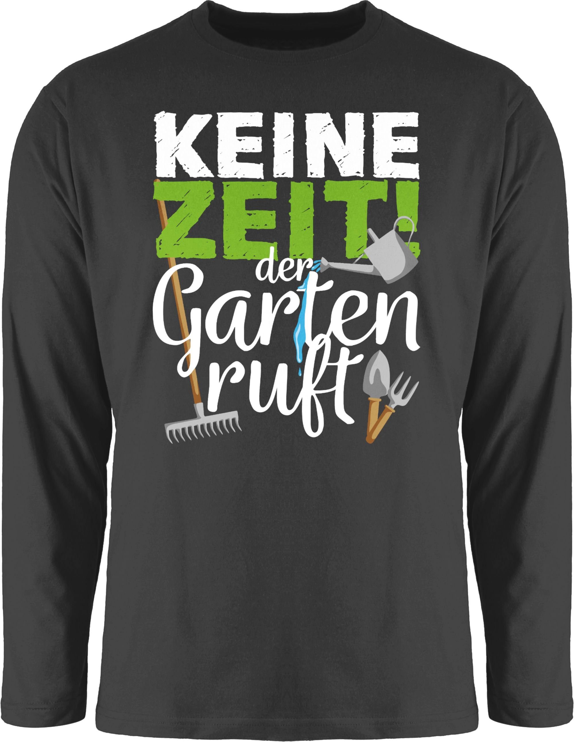 Shirtracer Rundhalsshirt Keine Zeit der Garten ruft - Gartengeräte - weiß Hobby Outfit 2 Schwarz