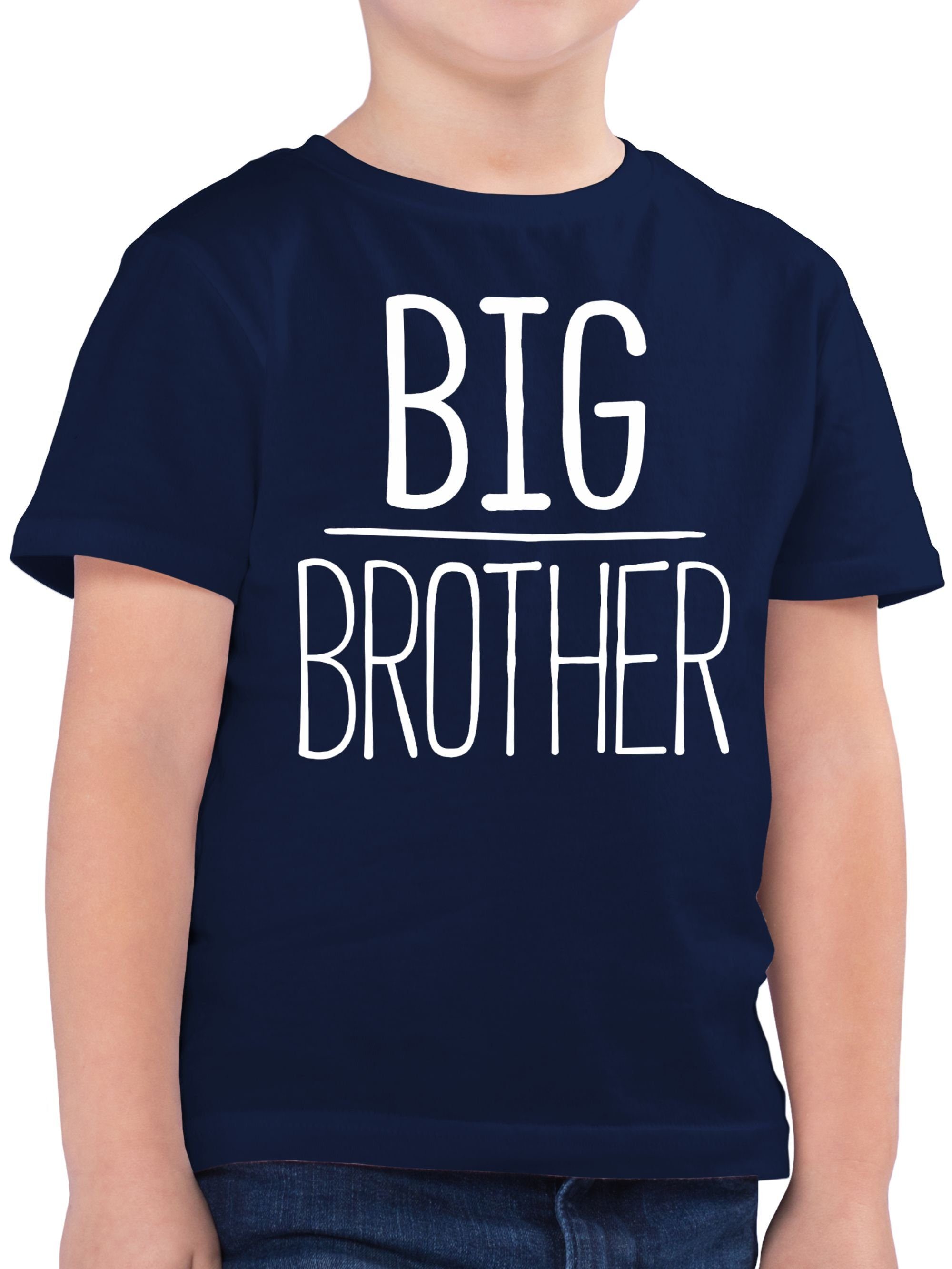 Shirtracer T-Shirt Big Brother Großer Bruder 2 Dunkelblau
