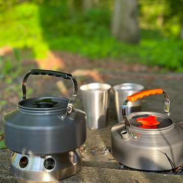 Intirilife Wasser-/Teekocher, Camping Wasserkocher Outdoor Kochkessel aus Aluminium