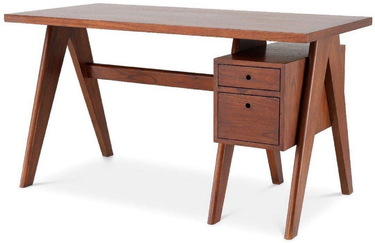 H. Eleganter Möbel x Massivholz 69 - Schreibtisch Luxus Büro - mit Padrino 2 x Luxus Casa Schreibtisch Schubladen Schreibtisch 140 Braun 77 cm