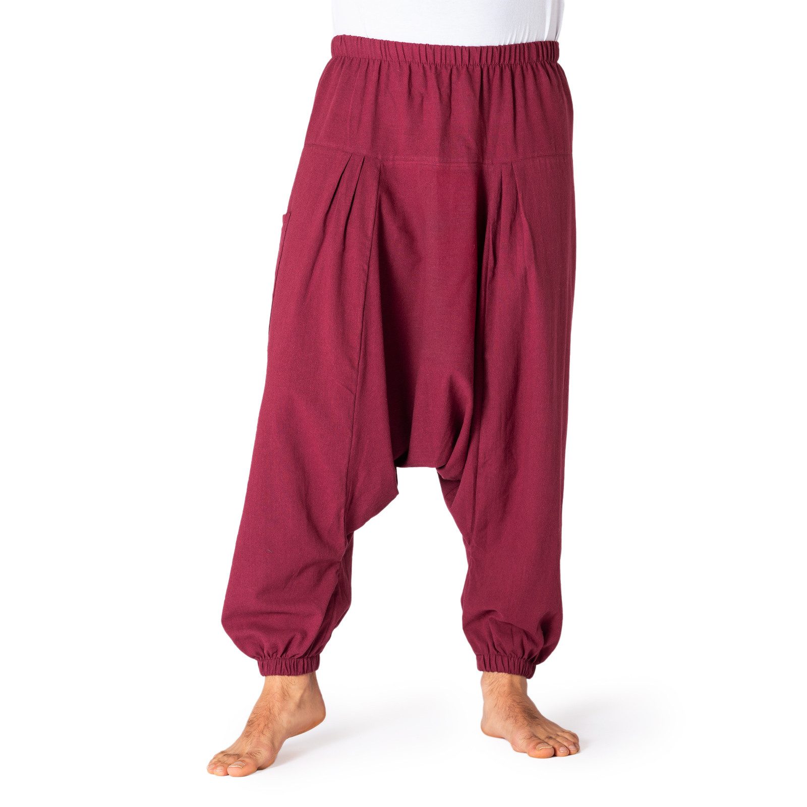 Haremshose Einfarbige Aladinhose aus 100% Baumwolle Pumphose für Damen & Herren