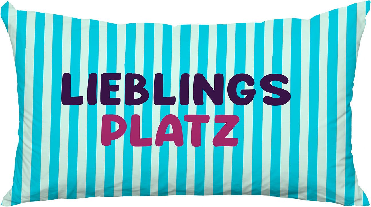 queence Dekokissen Lieblingsplatz, Premium Outdoor Kissenbezug; Format: 60x40 cm