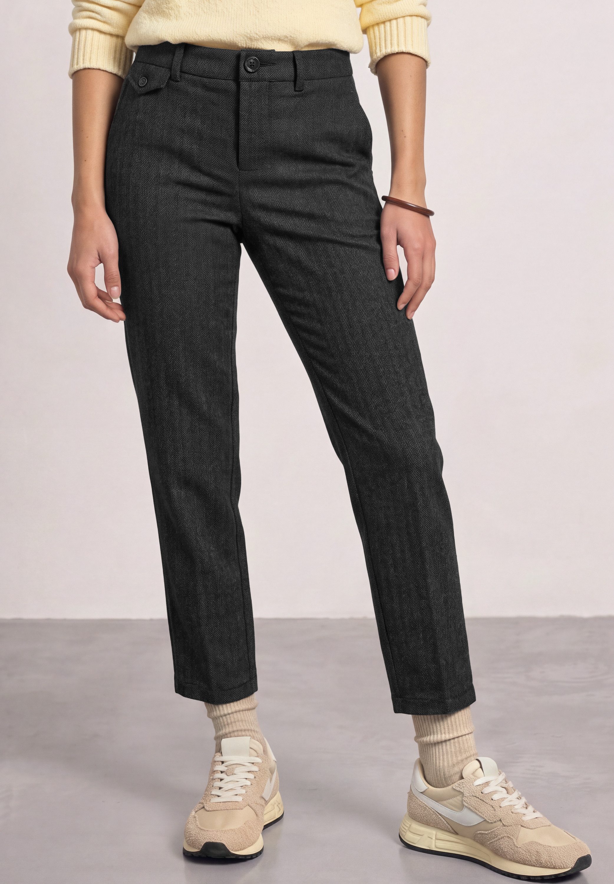STREET ONE Chinohose kariert