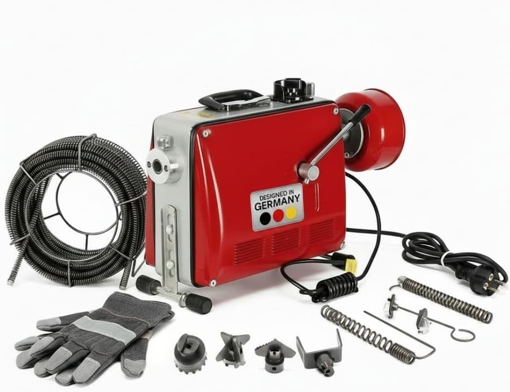 Mucola Rohrreinigungsspirale Rohrreinigungsmaschine 500W 16mm Rohrreiniger Abflussreinige, L: 36 cm, ∅ 16,00 mm, (Stück), mit Links-/Rechtlauf über Schalterstellung