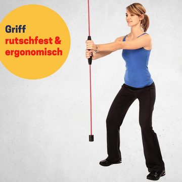 Best Sporting Swingstick Rot (1-St), Gymnastikstab mit Anleitung für 16 Übungen