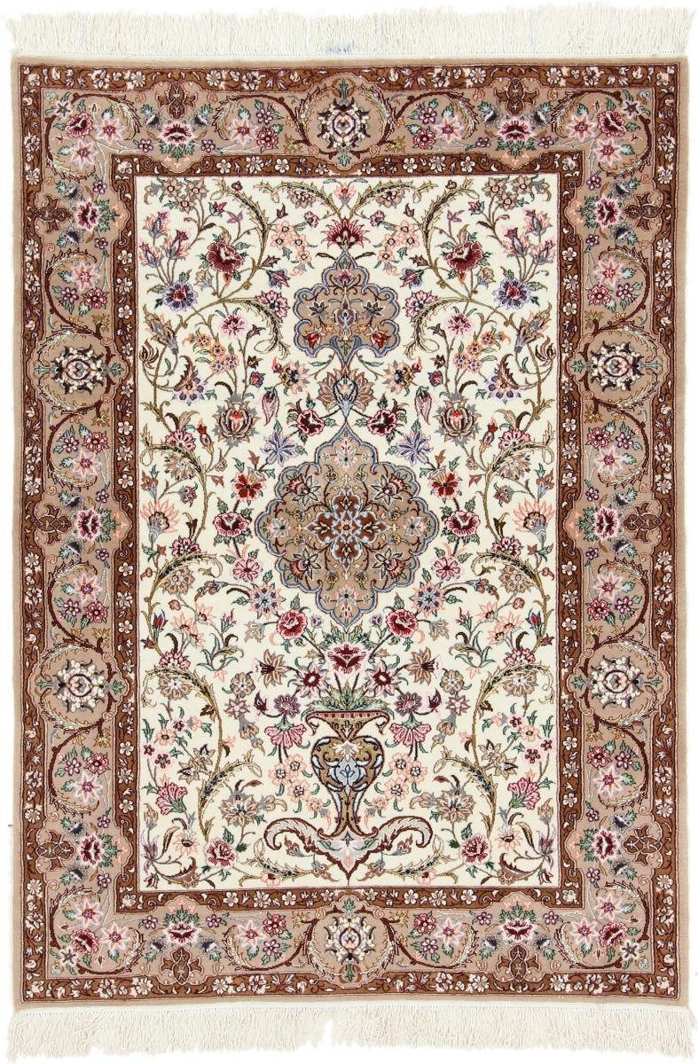 neue Marke Orientteppich Isfahan rechteckig, Nain Orientteppich, Höhe: mm Trading, Handgeknüpfter Seidenkette 6 110x155