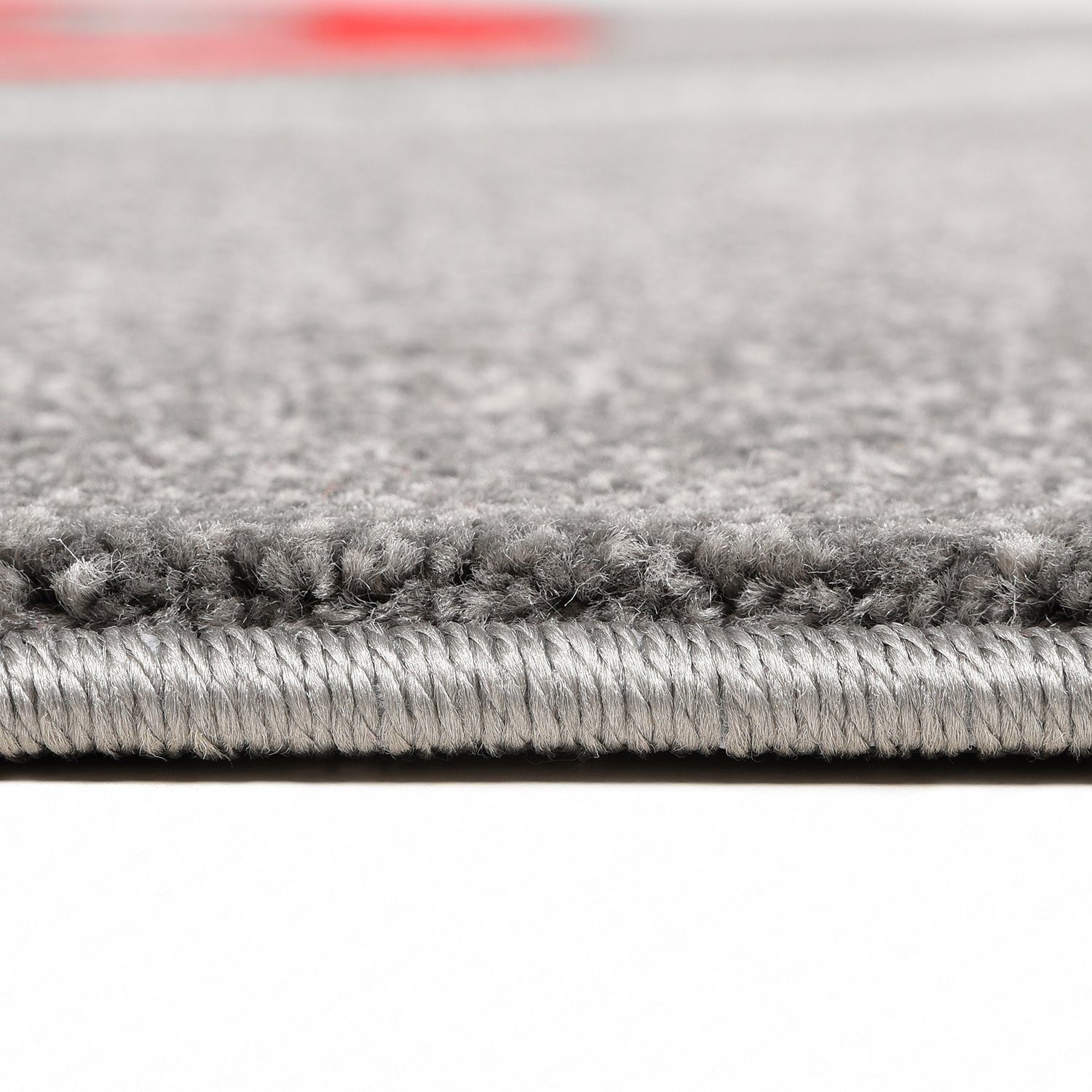 Vimoda Frisé-Teppich Konturenschnitt aus Hand, Rechteckig, Höhe: 13 mm, spiral zeichnung,dicht,dick,Wohnzimmer Teppich,Kurzflor,Rot