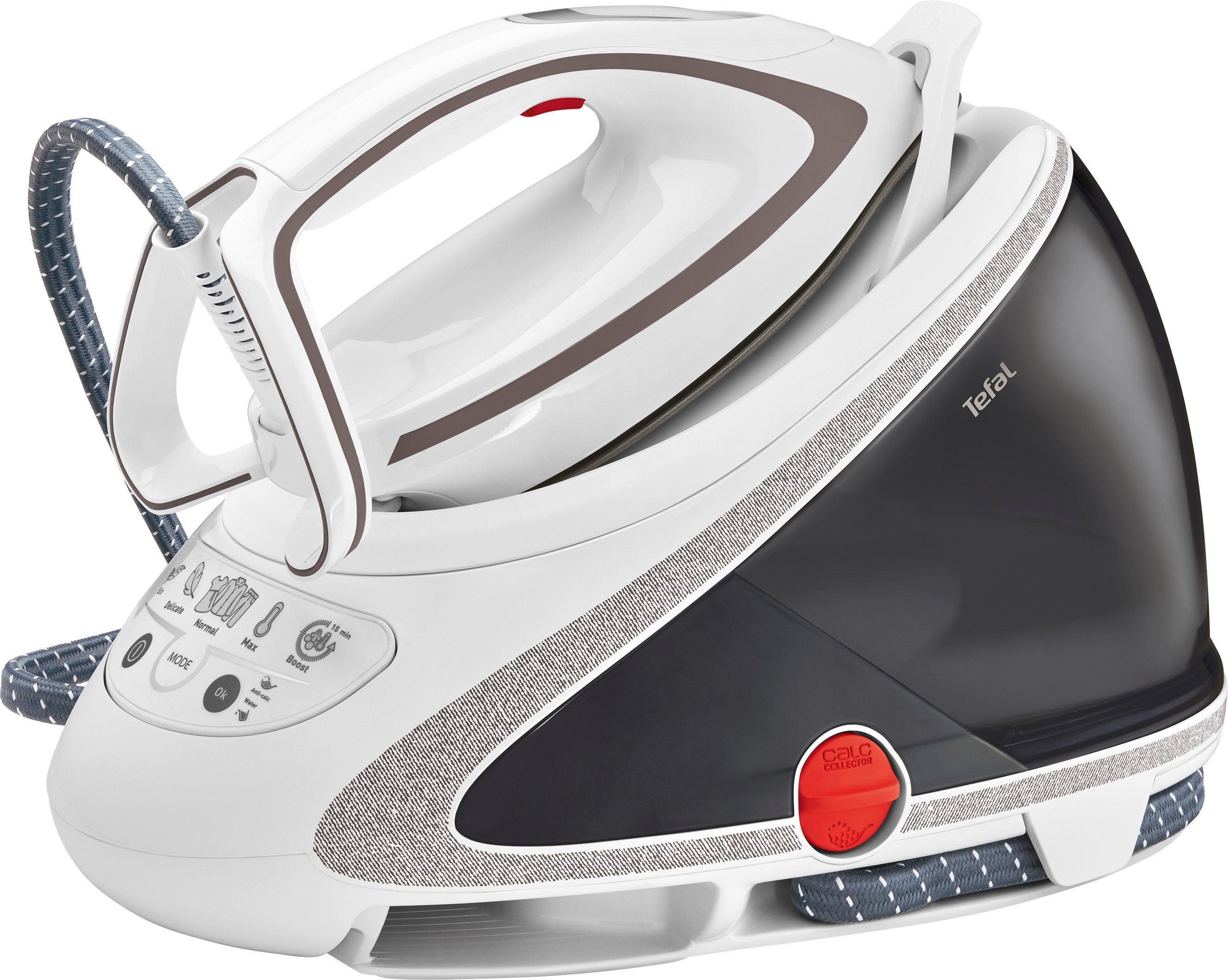 Tefal Dampfbügelstation Pro Express Ultimate, 7,7 Bar, 2600 Watt, Kalk-Kollektor, 1900 ml Wassertank, 155 g/Min. Dampfleistung, 500 g/Min. extra Dampfstoß, GV9567