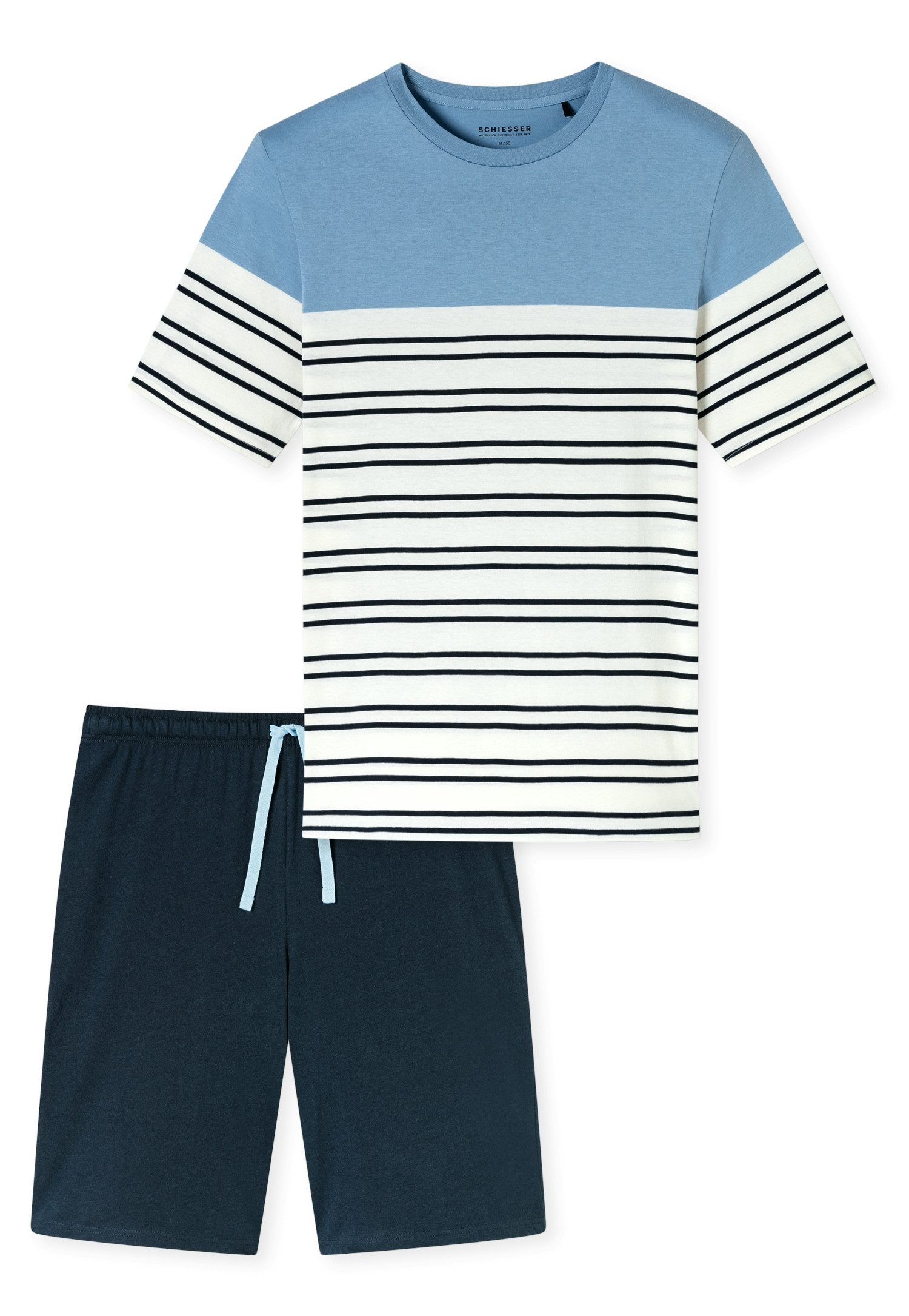 Schiesser Shorty "Casual Nightwear", (2 tlg.), Shirt mit V-Ausschnitt und p günstig online kaufen