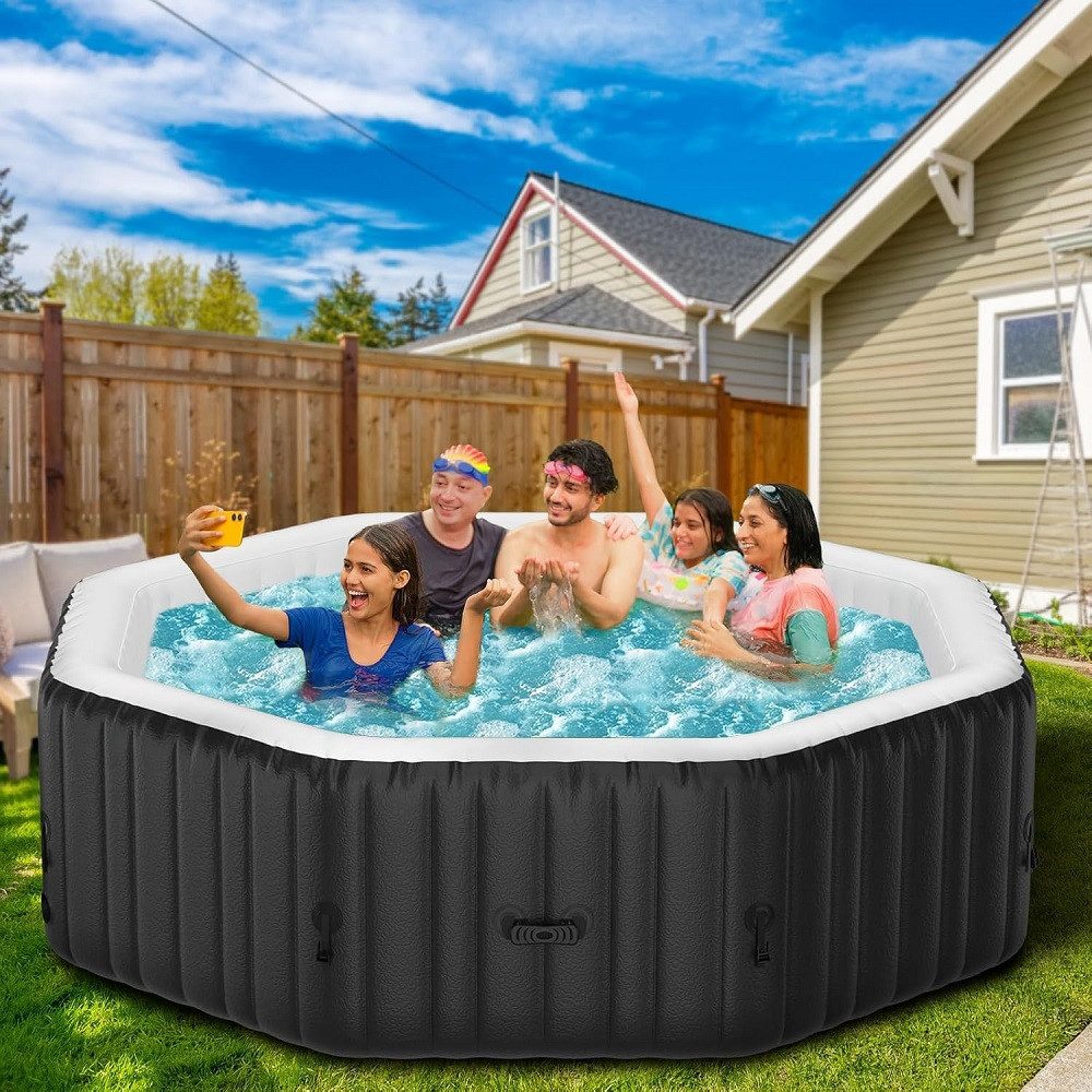 Meulbaty Whirlpool Tragbarer, aufblasbarer Whirlpool für 6 Personen, (1-tlg), mit 130 Luftdüsen für Terrasse und Garten