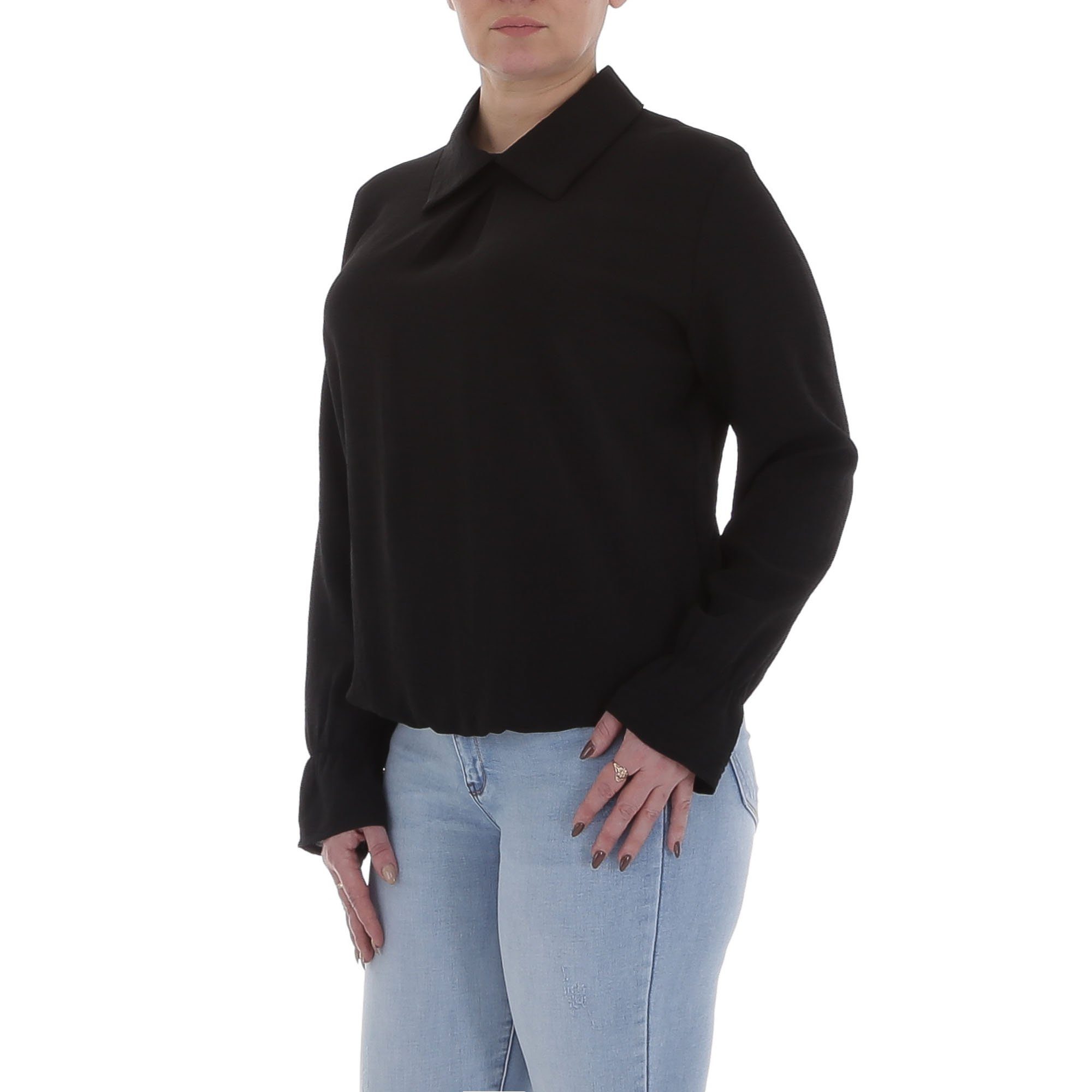 Ital-Design Langarmbluse Damen Elegant (85915897) Bluse in Schwarz günstig online kaufen