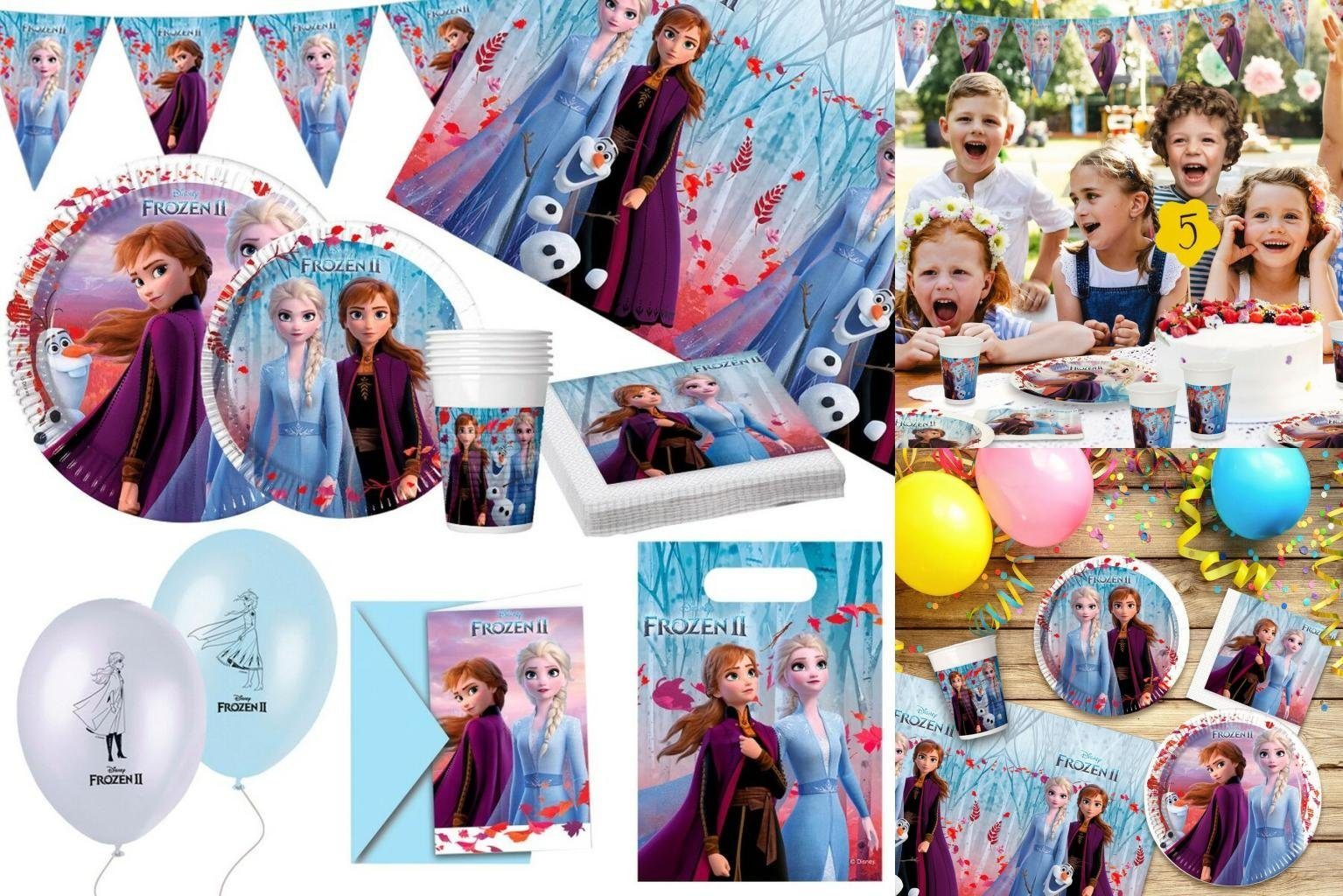 Voller Informationen zum Versandhandel! Frozen Einweggeschirr-Set Set Partyartikel Frozen Stücke 66