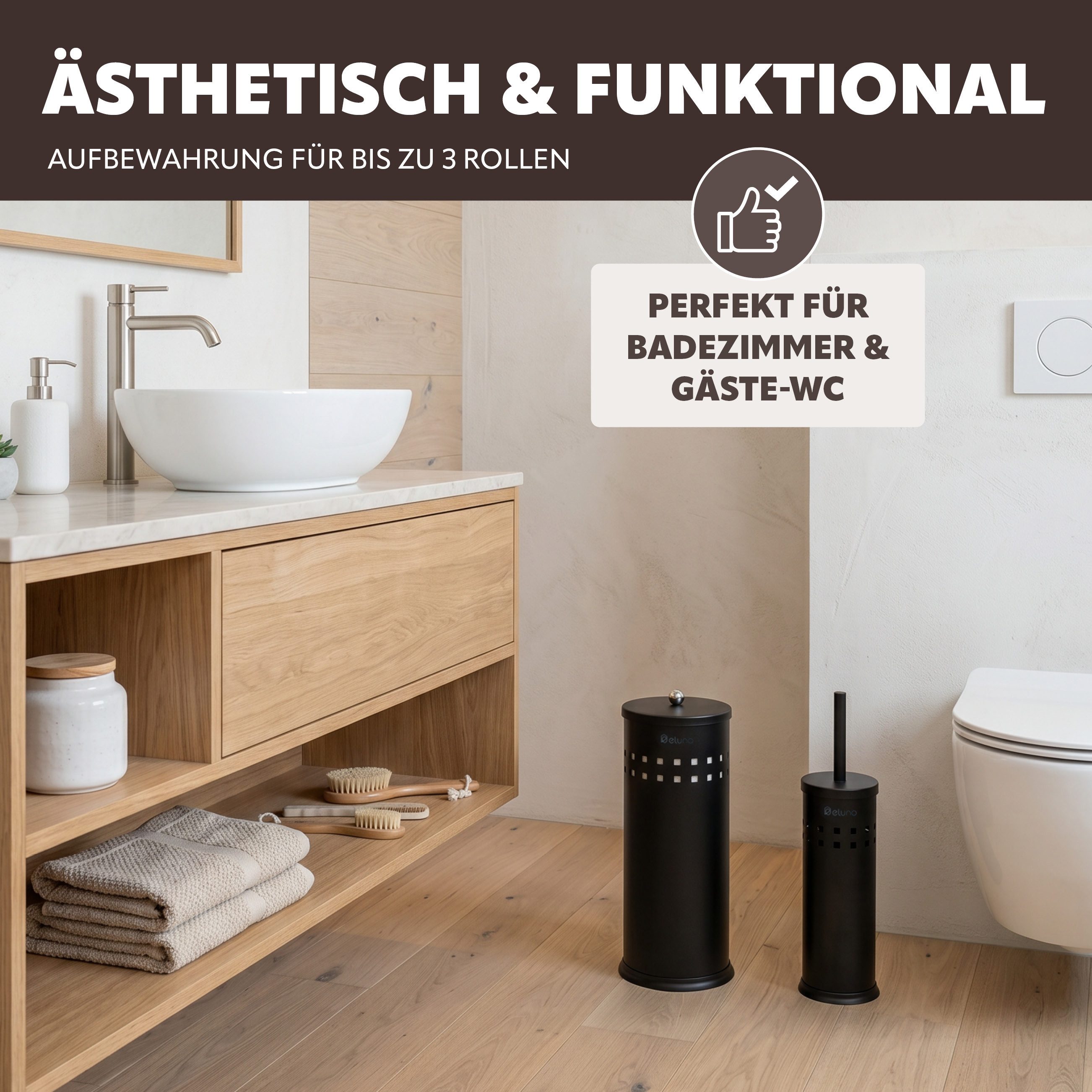 eluno Badaccessoire-Set Bad-Set AGLIANO 2tlg. mit Lock Dekor, 2 tlg. – Bild 5 von 5