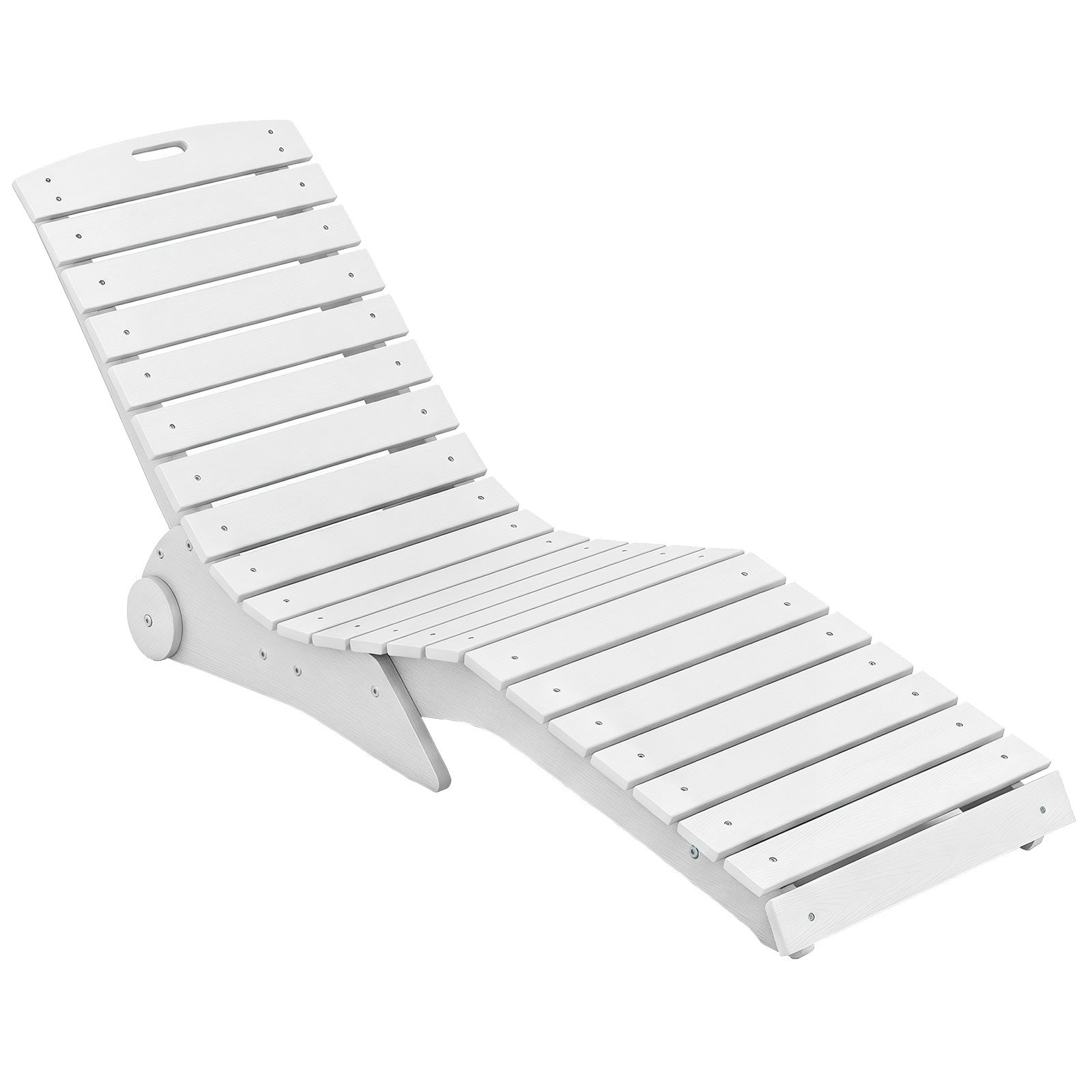 COSTWAY Gartenliege, Ergonomische Gartenliege in S Form, mit Rollen