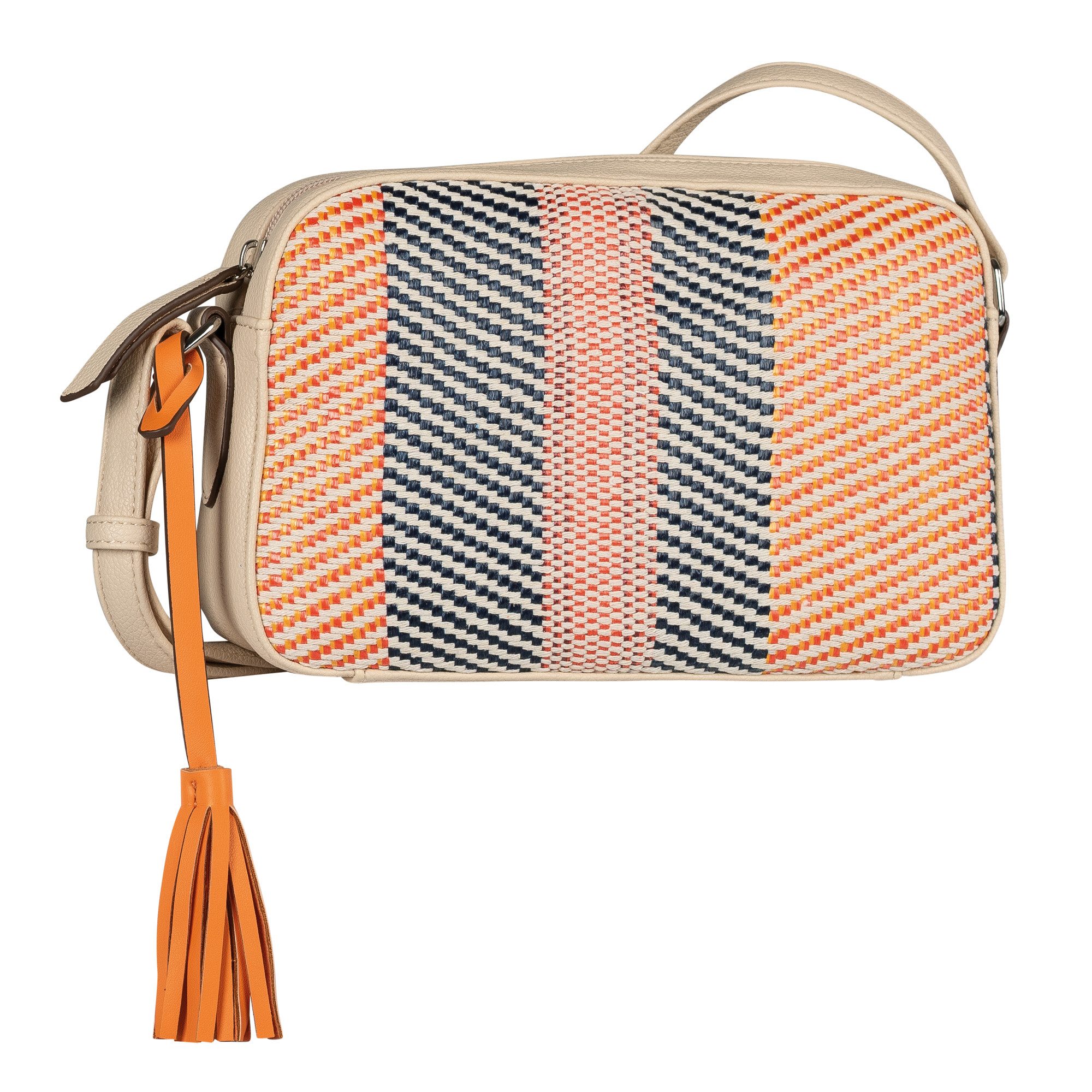 Gabor Handtasche Annett, in Bastoptik besetzt mit glattem Kunstleder und einem Fransenanhänger
