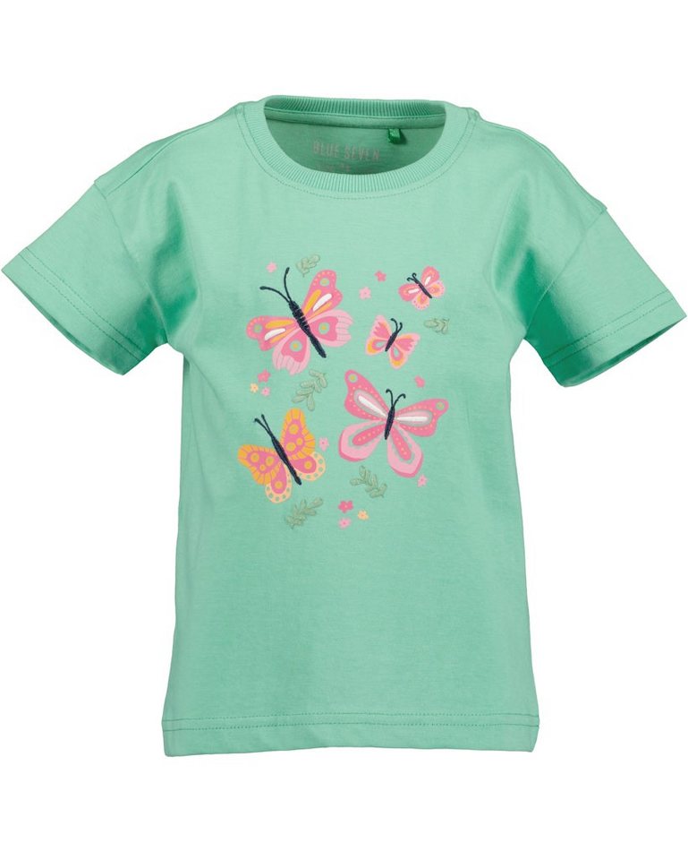 Blue Seven T-Shirt Blue Seven Mädchen T-Shirt Schmetterlinge hellgrün (1-tlg)